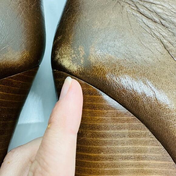 Chloe Prince Brown Mid Wedge Heel Leather Calf Boot Size 6 - Picture 11 of 14